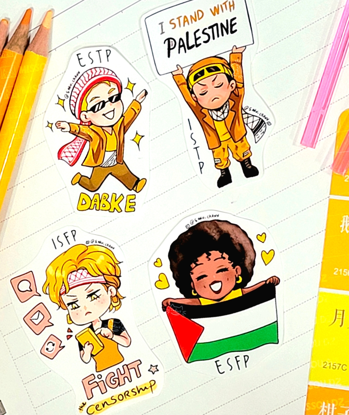 MBTI Palestine stickers